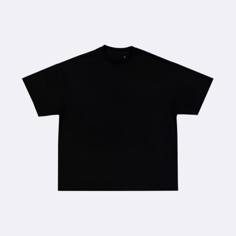 Black t-shirt on a white background